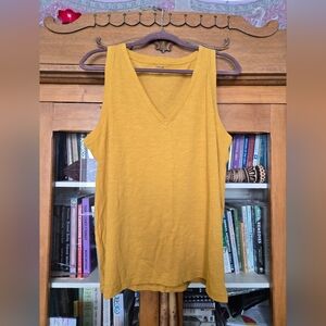 Madewell whisper cotton V-Neck Sleeveless Top Nectar Gold